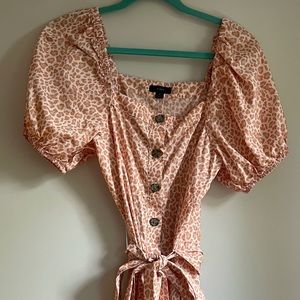 J. Crew Pink Leopard Sun Dress, Size Small